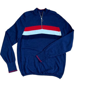 Boden Blue 100% Wool 1/4 Zip Sweater Size XL